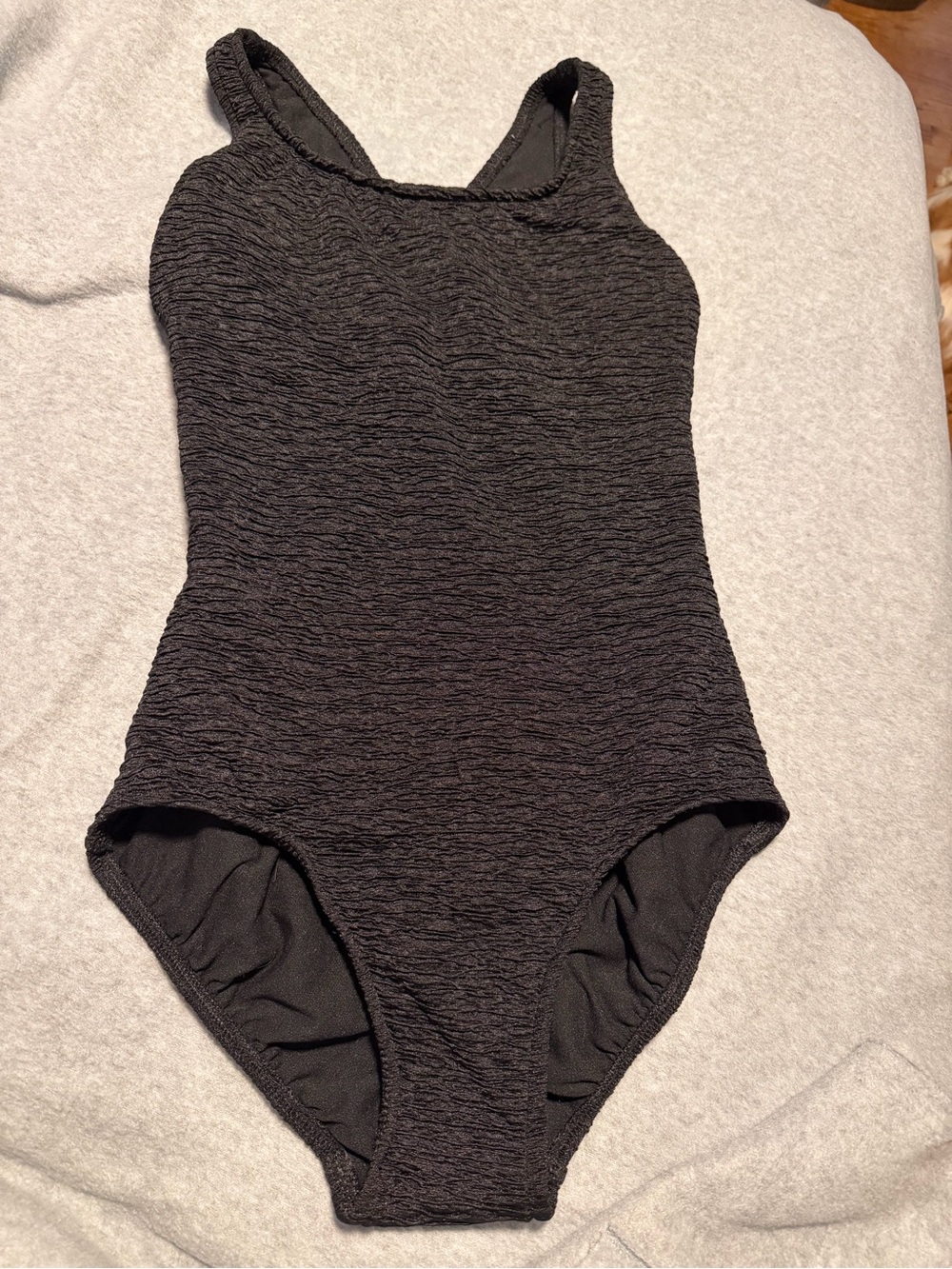 Talbots Black Textured Scoop One-Piece Swimsuit